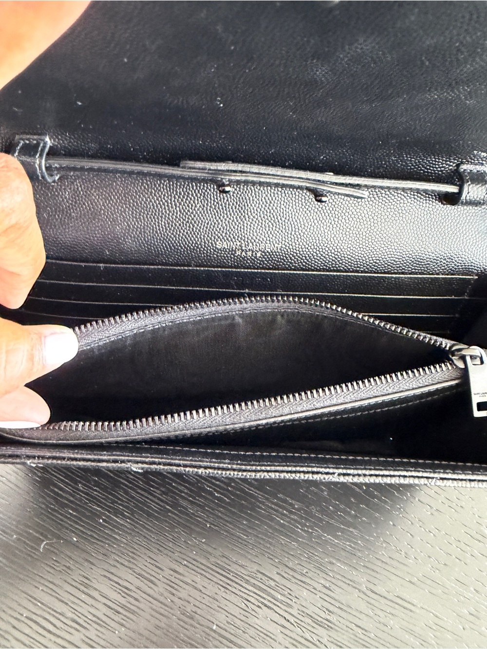 **LIKE NEW Saint Laurent Black Wallet-On-Chain - Picture 9 of 12